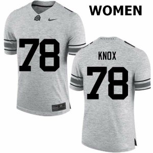 Women's Ohio State Buckeyes #78 Demetrius Knox Gray Nike NCAA College Football Jersey July YKR1044HX